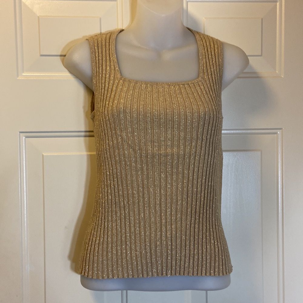 Fontana Top Women Blouse Size M Color Gold Metallic